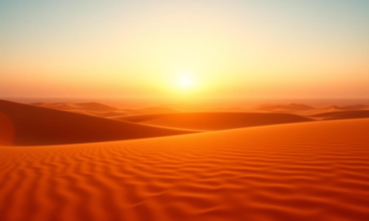 Majestic golden sand dunes of the Sahara at dawn